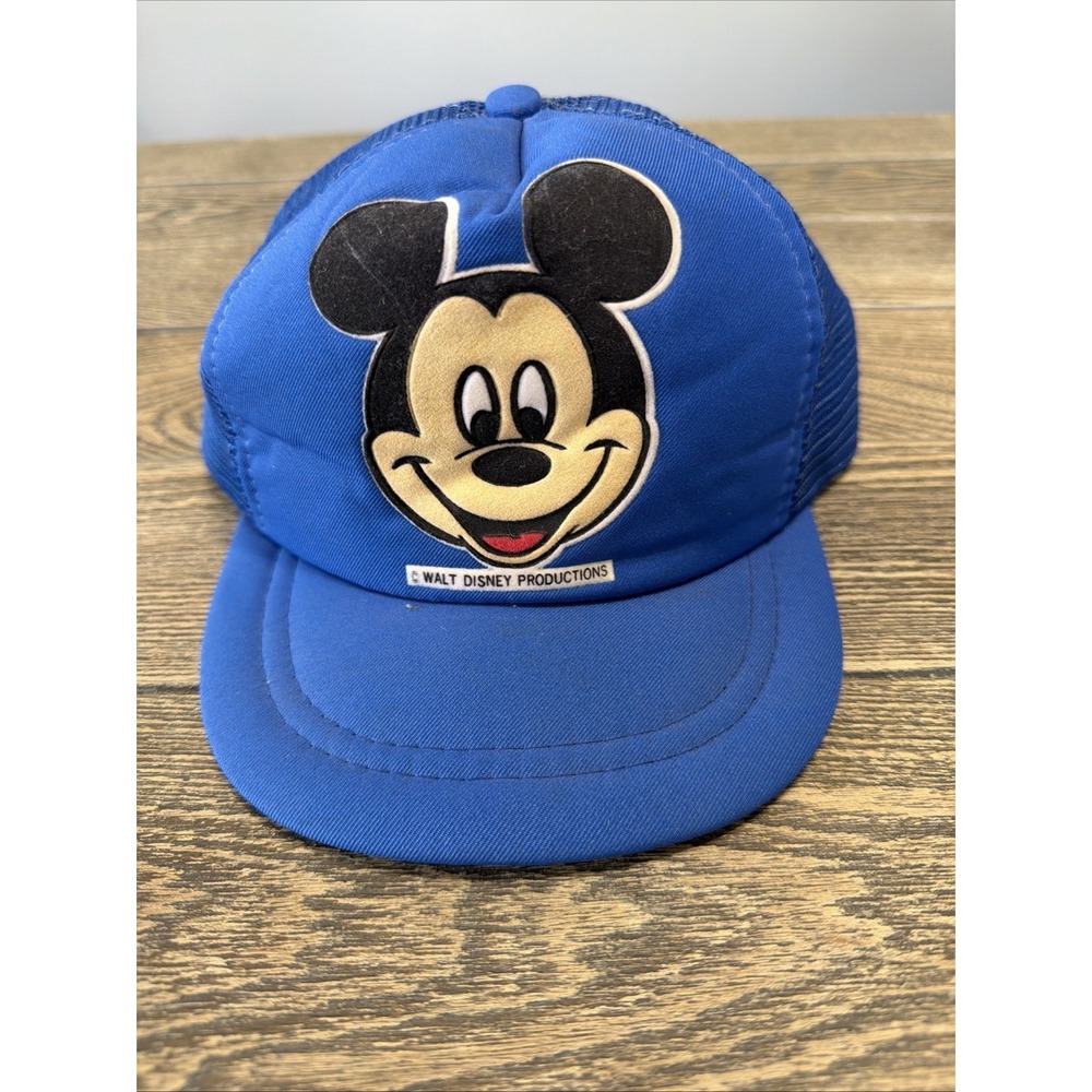 VTG Walt‎ Disney Productions Kids Trucker Cap Mickey Mouse 1980's RARE One Size